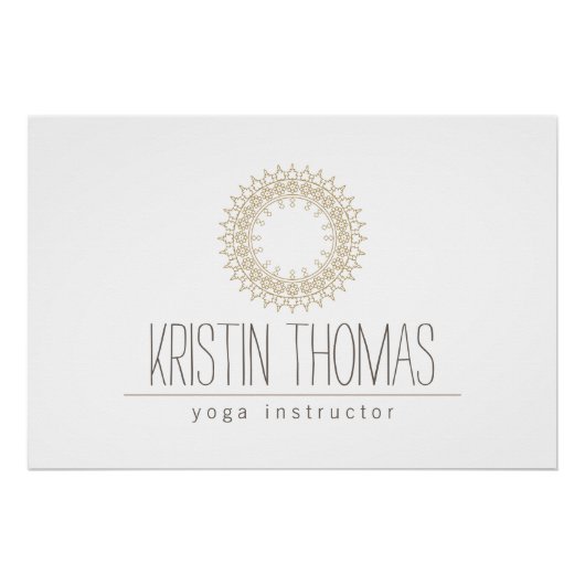 ボヘミア金ゴールドサンマンダラヨガロゴダウンロード ポスター (正面)