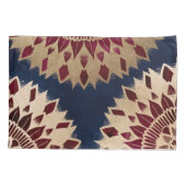 ボヘミア金ゴールドネイビーブルゴーニュ手描きマンダラ 枕カバー (裏面)