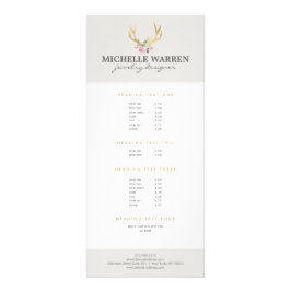 ボヘミア金ゴールド〔雄ジカの〕枝角と花II ラックカード