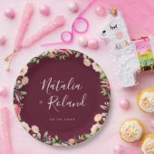 ボヘミア開花フローラフレーム紙プレート ペーパープレート (パーティー)