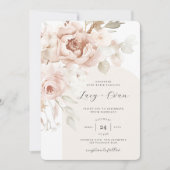 ボヘミア開花モダンアーチボホ結婚ズ 招待状 (正面)