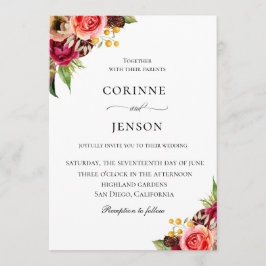 ボヘミア開花結婚式招待状 招待状