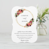 ボヘミア開花金ゴールド結婚バスケ 招待状 (スタンド正面)