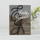 ボヘミア風の個性的な写真と名前のウェディングQRコード招待状 招待状 (スタンド正面)