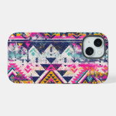 ボヘミインスパイアアの電話 iPhone 15ケース (裏面横)