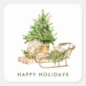 ボヘミエレガントアンクリスマスコンポジションホリデー スクエアシール (正面)