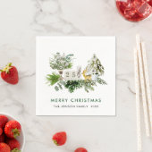 ボヘミエレガントアンクリスマスコンポジションホリデー スタンダードカクテルナプキン (インサイチュ)