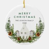 ボヘミエレガントアンクリスマスコンポジションホリデー セラミックオーナメント (裏面)