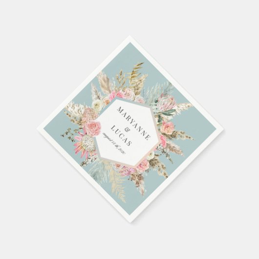 ボヘミエレガントアンフローラモノグラム紙ナプキンス スタンダードカクテルナプキン (角)