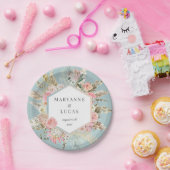 ボヘミエレガントアンフローラモノグラム紙プレート ペーパープレート (パーティー)