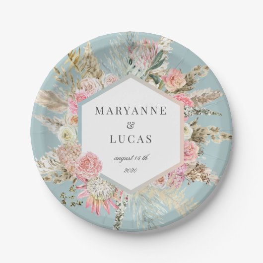 ボヘミエレガントアンフローラモノグラム紙プレート ペーパープレート (正面)