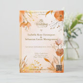 ボヘミエレガントアン水彩花模様と金ゴールド 招待状 (スタンド正面)