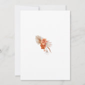 ボヘミエレガントアン焦げオレンジフローラブライダルシャワー 招待状 (裏面)