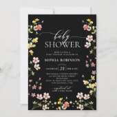 ボヘミエレガントアン野草少女ベビーシャワー 招待状 (正面)