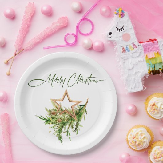 ボヘミエレガントアン・メリー・クリスマスの作文 ペーパープレート (パーティー)