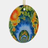 ボヘミエレガントン風レトロひまわり セラミックオーナメント (右)