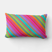 ボヘミカラフルアはっきりしたストライプのの腰枕 ランバークッション (裏面)