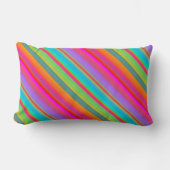 ボヘミカラフルアはっきりしたストライプのの腰枕 ランバークッション (正面)