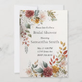 ボヘミカラフルアンフローラブライダルシャワー招待 招待状 (正面)