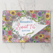 ボヘミカラフルアン花模様スウィート16紙ランチョンマット ペーパーパッド (折り畳み)