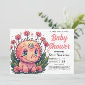 ボヘミガーリーアン恐竜ガールベイビーシャワー 招待状 (スタンド正面)