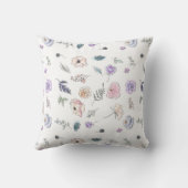 ボヘミクールアンシックフローラボホガールピンクブルー クッション (裏面)