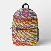 ボヘミサイケデリックア波カラフル抽象芸術アート プリントバックパック (正面)