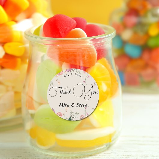 ボヘミシック感謝してい結婚フローラ ラウンドシール