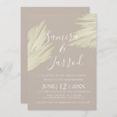 ボヘミシンプルアン結婚パンパス 招待状 (正面/裏面)