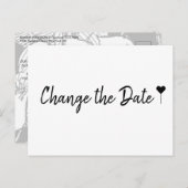 ボヘミシンプルアン・スクリプト・ホワイト日付の変更 ポストカード (正面/裏面)