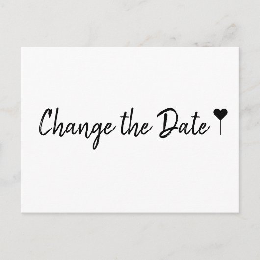 ボヘミシンプルアン・スクリプト・ホワイト日付の変更 ポストカード (正面)