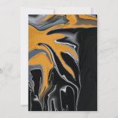 ボヘミニマルミアンブラック金ゴールドアート抽象芸術結婚ズ 招待状 (裏面)