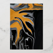 ボヘミニマルミアンブラック金ゴールドアート抽象芸術結婚ズ 箔招待状 (裏面)