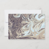 ボヘミニマルミアン地球トーン抽象芸術アー結婚ト 出欠カード (裏面)