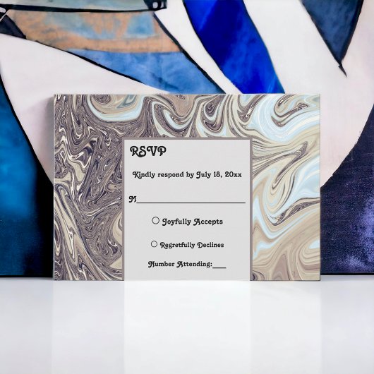 ボヘミニマルミアン地球トーン抽象芸術アー結婚ト 出欠カード