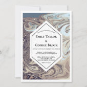 ボヘミニマルミアン地球トーン抽象芸術アー結婚ト 招待状 (正面)