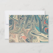 ボヘミニマルミアン結婚グレイ抽象芸術芸術的ズ 出欠カード (裏面)