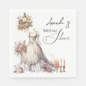 ボヘミビクトリアンア結婚のドレスティーブライダルシャワー スタンダードランチョンナプキン (正面)