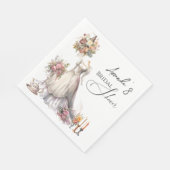 ボヘミビクトリアンア結婚のドレスティーブライダルシャワー スタンダードランチョンナプキン (角)