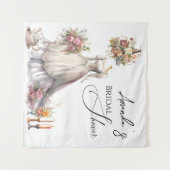 ボヘミビクトリアンア結婚のドレスティーブライダルシャワー タペストリー (正面(横))