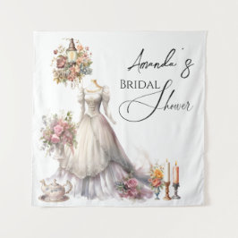 ボヘミビクトリアンア結婚のドレスティーブライダルシャワー タペストリー