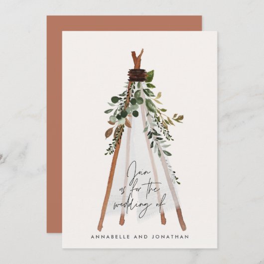 ボヘミモダンアのティーペ植物田舎 (正面/裏面)