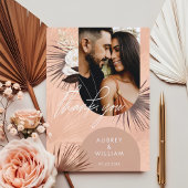 ボヘミモダンアンシックBoho水彩花模様写真 サンキューカード