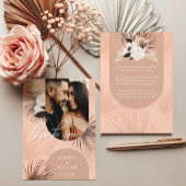 ボヘミモダンアンシックBoho水彩花模様写真 サンキューカード