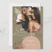 ボヘミモダンアンシックBoho水彩花模様写真 セーブザデート (正面)