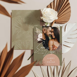 ボヘミモダンアンシックBoho水彩花模様写真 セーブザデート