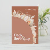 ボヘミモダンアン乾植物性ヤシのクリスマス シーズンカード (スタンド正面)