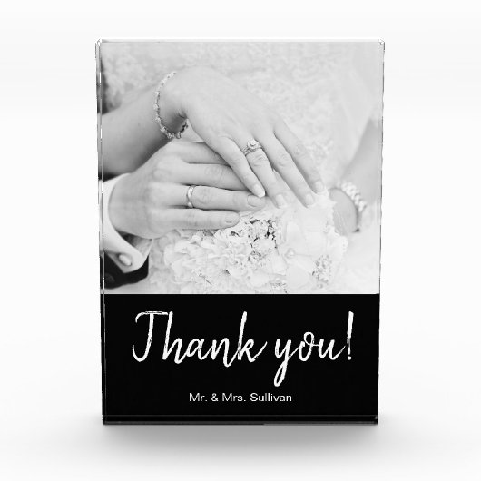 ボヘミモダンアン写真黒ありがとう フォトブロック (正面)