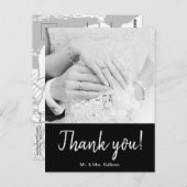 ボヘミモダンアン写真黒ありがとう ポストカード (正面/裏面)