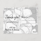 ボヘミモダンアン写真黒ありがとう ポストカード (裏面)